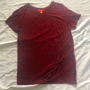 Joe Fresh Sparkle Short Sleeve Tee—Deep Red—Large
